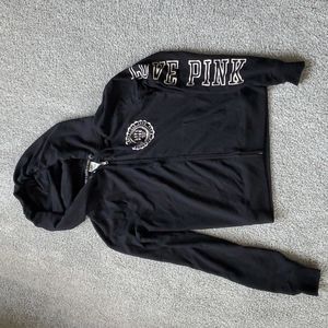 VS Pink zip hoodie, small
